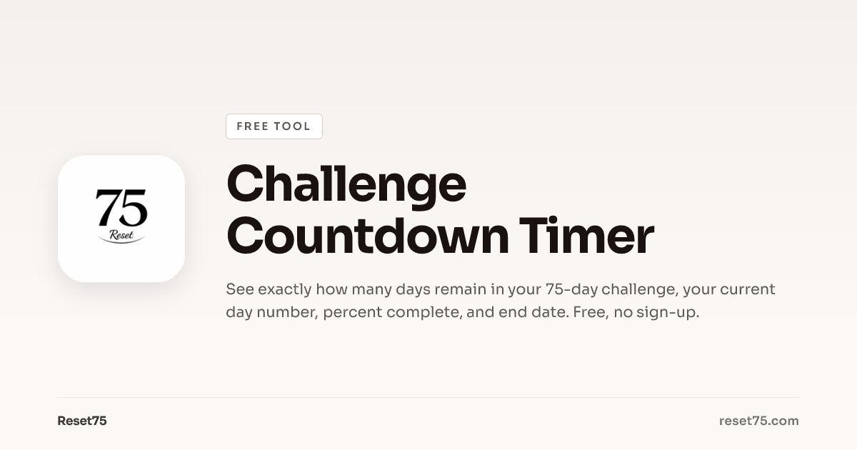 Challenge Countdown Timer: Days Left in Your 75 Days